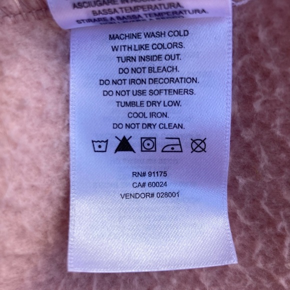 FILA Fleece Hoodie Pullover-Pink-Womens L-Y2K-Casual-Streetwear-Sweatshirt-Large - Picture 5 of 5